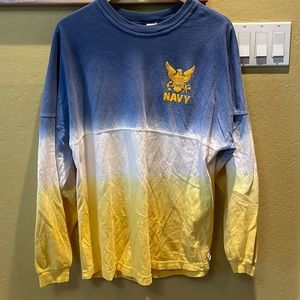 Mens Venley Tie Dye United States Navy Pullover Sweater Size Medium